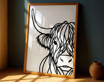 Highland Cow Print | Scottish Wall Art in A5, A4, A3 Sizes