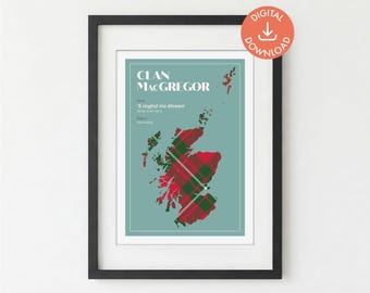 MacGregor Scottish Clan Tartan Print | Surname Wall Art (Digital Download A5/A4/A3)