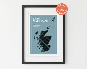 Mackenzie Tartan Print | Surname Scottish Wall Art (Digital Download A5/A4/A3)