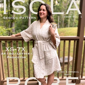 Patrón de costura para la bata Isola - XS-7X - A4/Carta/A0/Proyector