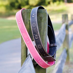 Sun, Moon and Stars! Celestial Etched Leather Belt  display picture 3