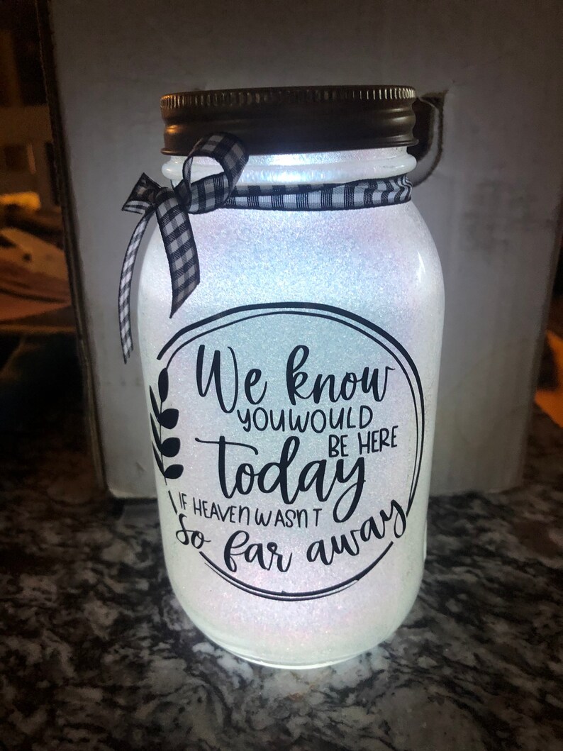 Personalized Memory Mason Jar With Glitter Light - Etsy