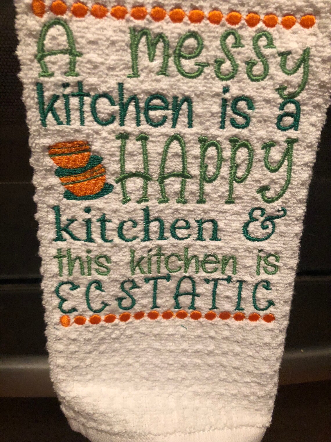 Dish Towel Embroidered With Fun Quote Etsy