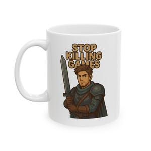 RPG Gamer Coffee Mug: Pixel Art, Retro Gaming Gift