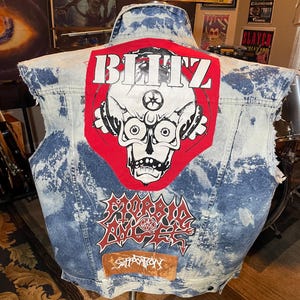 XL One of a Kind, Custom Heavy Metal Battle Vest  with Band Patches