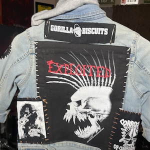 Size 8 kids -  One of a Kind, Custom Heavy Metal Battle Vest  with Band Patches