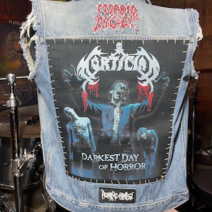 Kids Heavy Metal Denim Battle Vest: Cannibal Corpse, Morbid Angel Patches
