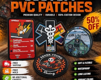 Individuelle PVC-Aufnäher, Logo-Aufnäher aus Gummi, Klettverschluss