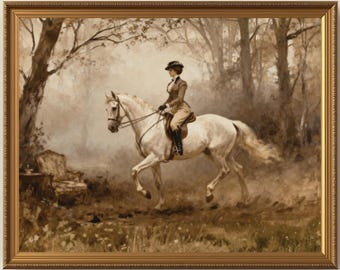 馬上の肖像：18世紀の馬に乗った貴婦人（デジタルダウンロード