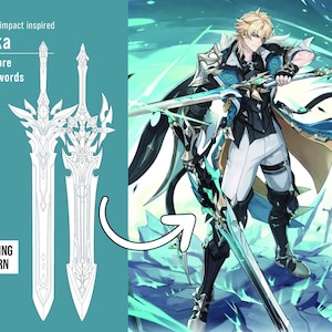 Varka Dual blade sword (PDF) – Genshin Impact | lifesize pattern