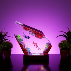 Resin Fish Lamp: Underwater Epoxy Night Light, Marine Life Decor
