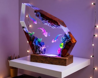 Lámpara de resina de ajolote, luz de noche de escritorio personalizada, regalo para amantes de las mascotas