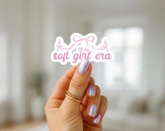 Soft Girl Era Sticker, Coquette Decal, Water Resistant