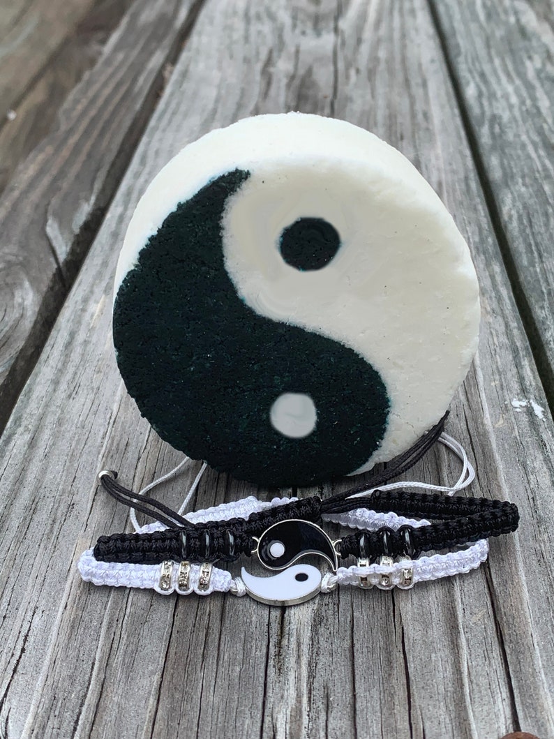 Yin Yang Bath Bomb Bracelet Inside Chinese Relationship Black Etsy