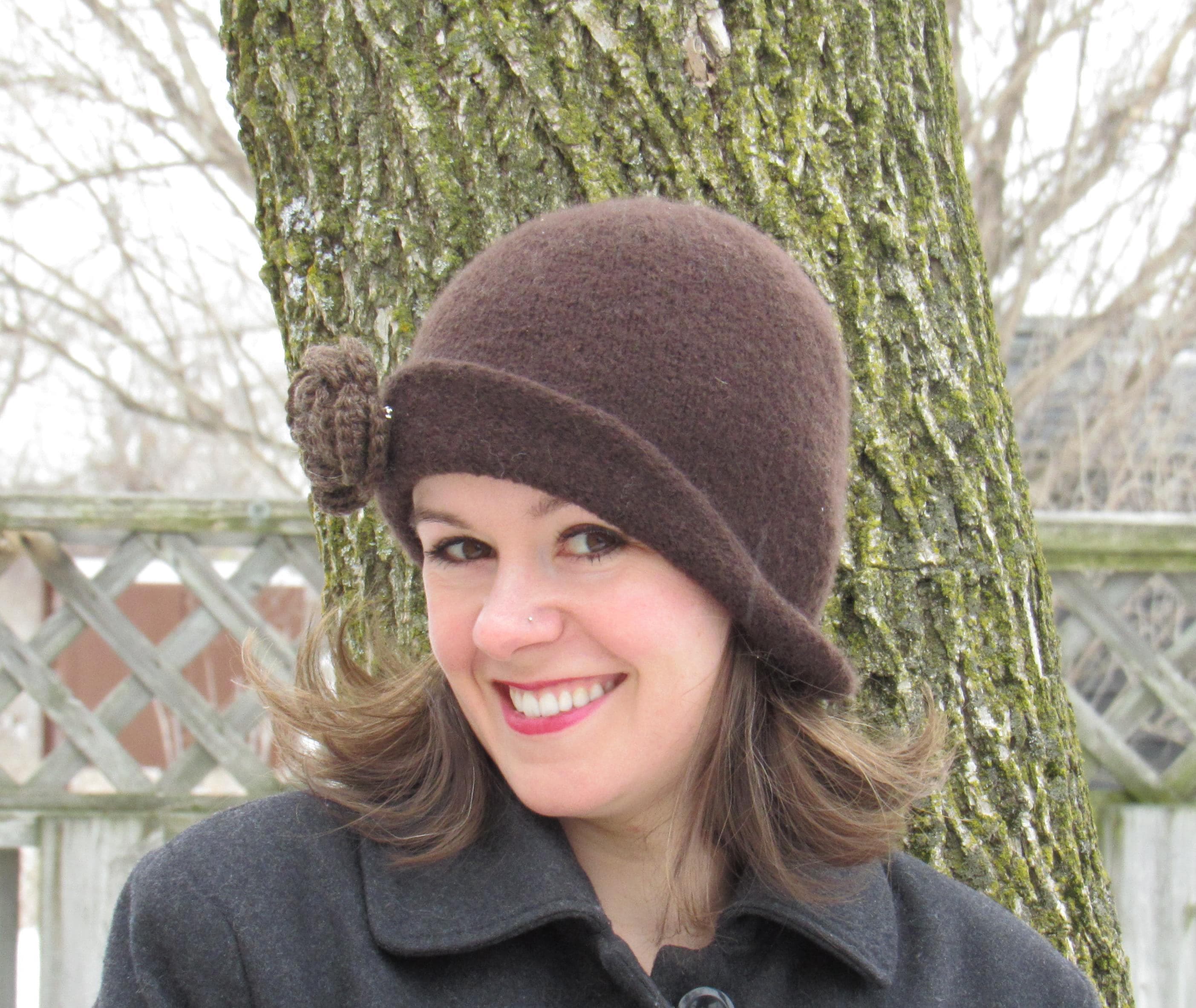 Women/'s Beautiful Wool Cloche Bucket Hat