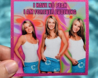 Y2K Britney Spears meme Sticker | water bottle, laptop, scrapbooking vinyl die-cut UV protected waterproof holographic glitter sticker
