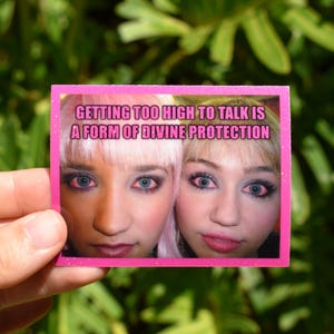 Hannah Montana meme Sticker | water bottle, laptop, scrapbooking vinyl die-cut UV protected waterproof holographic glitter sticker