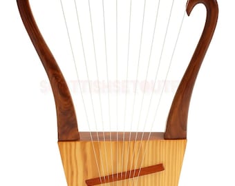 10 String King David Harp Lyre Harp Handcrafted Rosewood King David Lyre Harp Gift Harp Musical Instrument Professionals & Students Harp