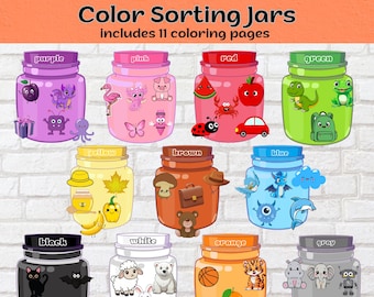 Color Matching Activity for Toddlers, Montessori Printable PDF, Homeschool Preschool Activity