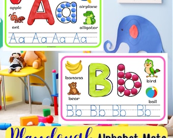 Playdough Alphabet Mats A–Z Printable, Letter Formation Tracing, Preschool Literacy Activity, Fine Motor Learning Worksheets for Kids