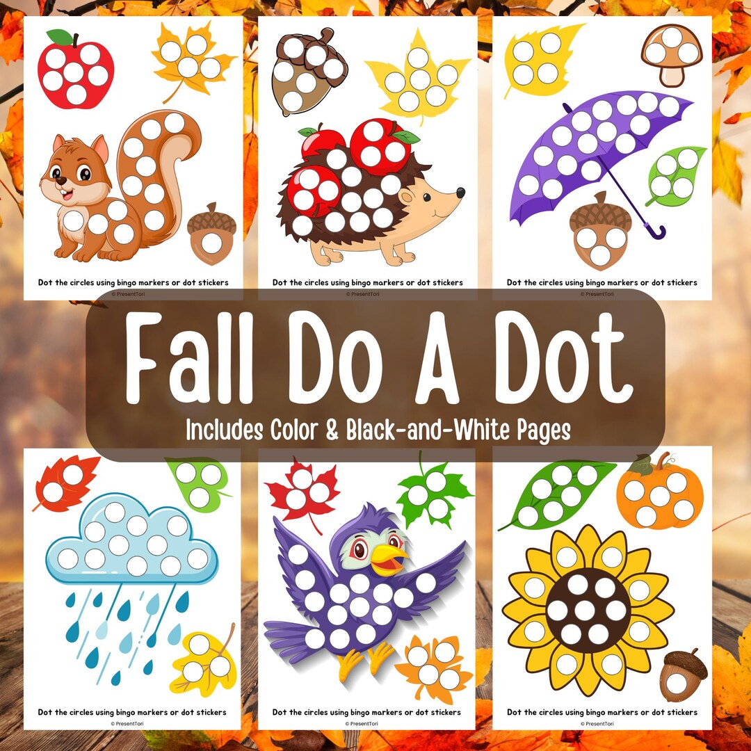 Fall Do a Dot Marker Printables, Autumn Activity Pack for Toddlers ...
