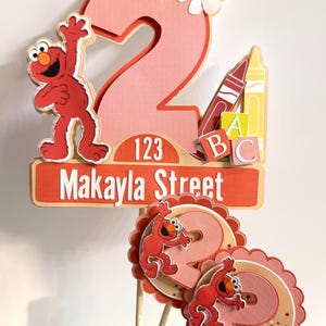 Custom Elmo Cake & Cupcake Toppers