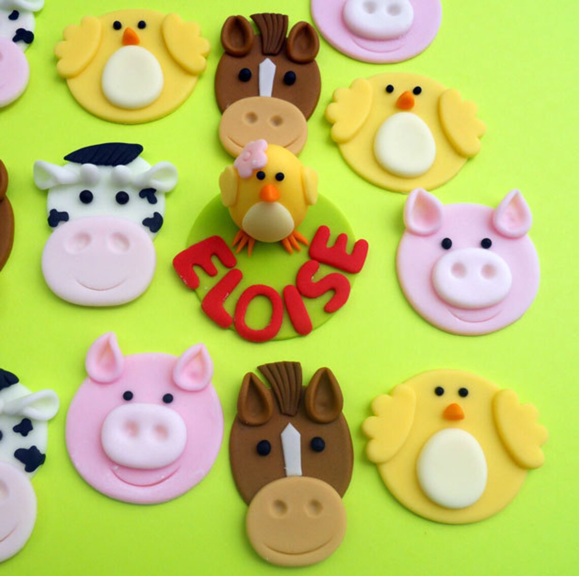 FARM ANIMAL set Edible Cupcake Toppers 3D FIGURE included Etsy