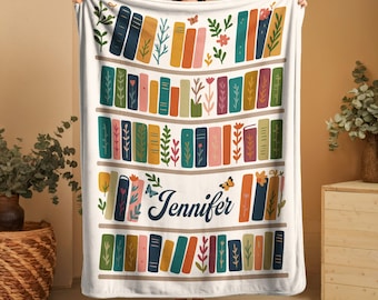 Personalized Book Lover Blanket, Reader Blanket for Girls,Book Lover Christmas Gift, Gift for Readers