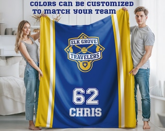 Personalized Baseball Team Blanket: Custom School Sports Logo Gift