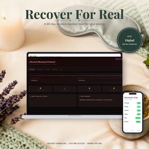Protocollo di recupero dal burnout / Modello di dashboard HTML / Download immediato, funziona offline in qualsiasi browser