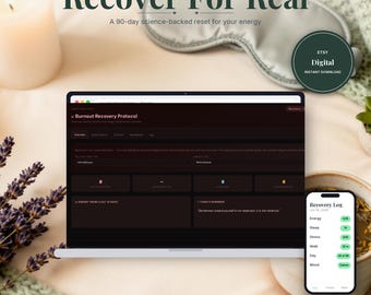 Protocollo di recupero dal burnout / Modello di dashboard HTML / Download immediato, funziona offline in qualsiasi browser