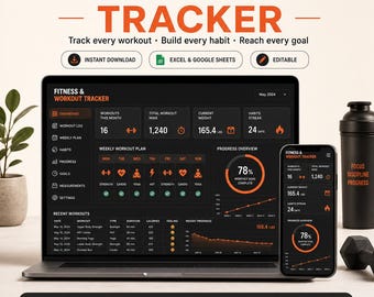 Men's Workout Tracker Spreadsheet | Strength Cardio Log (Excel, Google Sheets)