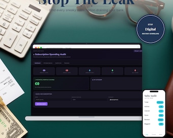 Analisi della spesa per abbonamenti / Modello di dashboard HTML / Download immediato, funziona offline in qualsiasi browser