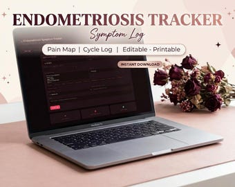Endometriosis Symptom Tracker | Digital Dashboard | Pain Log | Cycle Tracker | Flare Up Log | Doctor Report Generator | Endo Planner