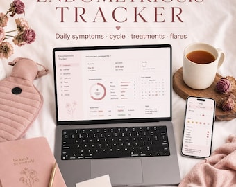 Monitoraggio dei sintomi dell'endometriosi / Registro di dolore, ciclo e trattamenti (Excel, Fogli Google)