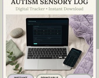 Registro sensoriale per l'autismo / Dashboard digitale / Strumento di monitoraggio del sovraccarico sensoriale / Mappa dei fattori scatenanti / Strategie di recupero / Profilo sensoriale / Download immediato