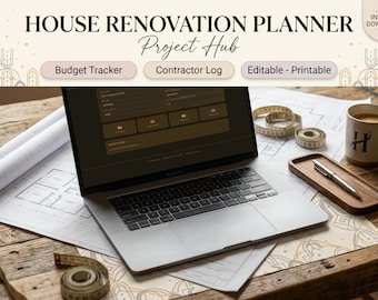 House Renovation Planner | Project Manager Dashboard | Room Budget Tracker | Contractor Log | Cost Register | Renovation Organizer