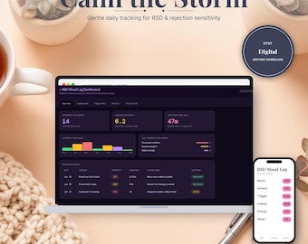 Registro delle emozioni RSD / Modello di dashboard HTML / Download immediato, funziona offline in qualsiasi browser