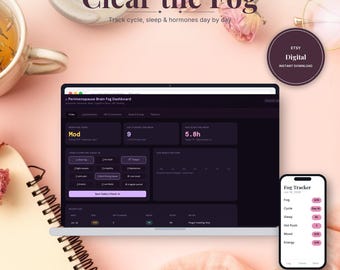 Dashboard per la nebbia mentale in premenopausa / Modello di dashboard HTML / Download immediato, funziona offline in qualsiasi browser