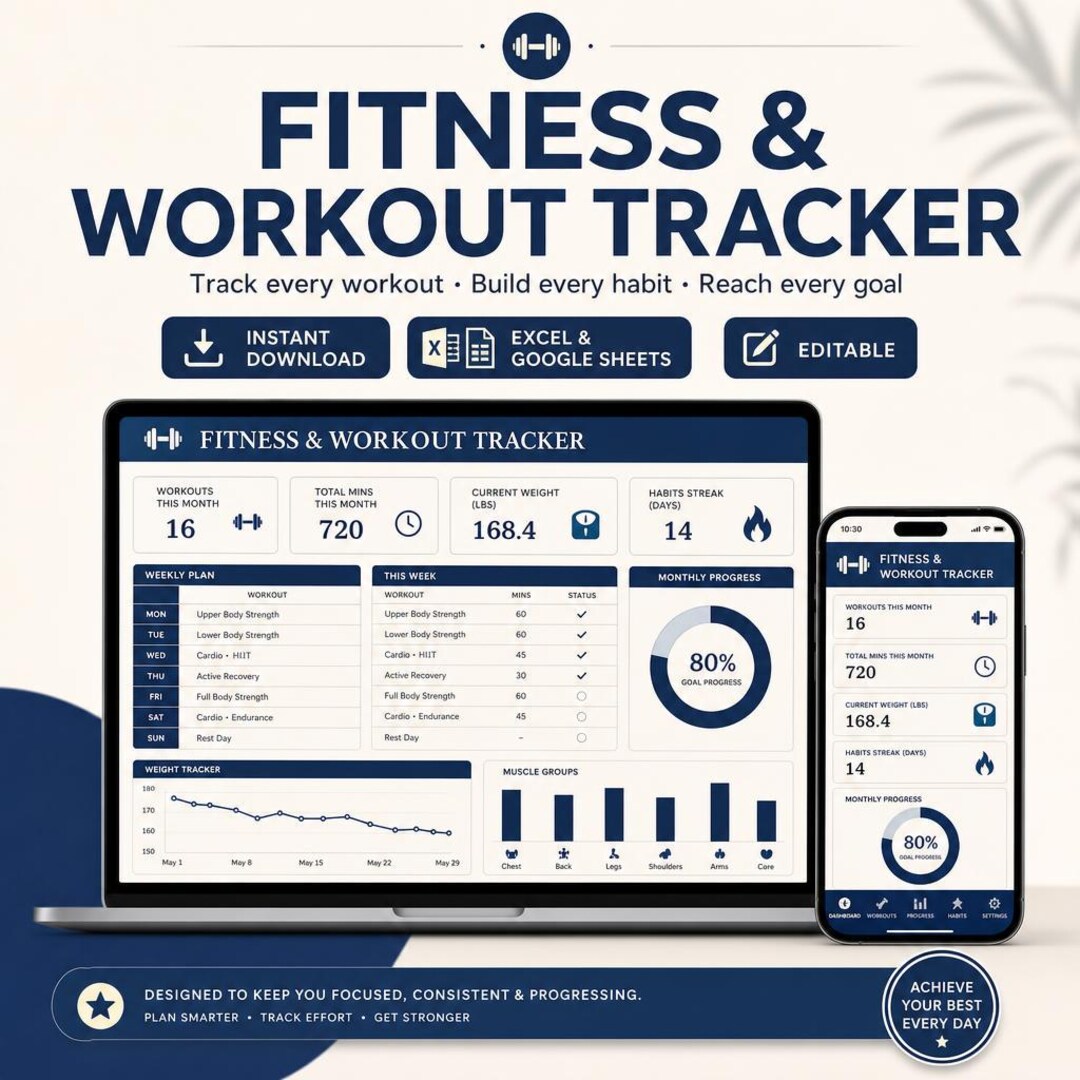 Strength Training Log Spreadsheet | Progressive Overload, PR Tracker ...