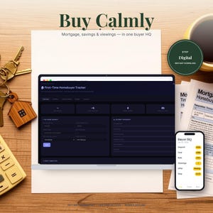 First Time Homebuyer Tracker | HTML Dashboard Template | Instant Download, Works Offline in Any Browser