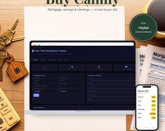 Strumento di monitoraggio per chi acquista la prima casa / Modello di dashboard HTML / Download immediato, funziona offline in qualsiasi browser