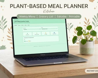 Plant Based Diet Tracker | Vegan Transition Planner | Meal Log | Nutrition Checklist | Veganuary Tracker | Recipe Saver | Impact Calculator