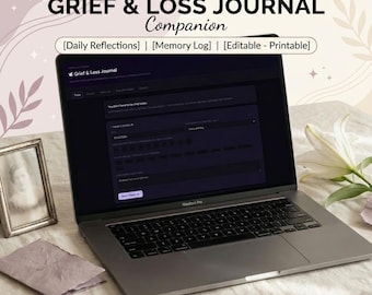 Grief Journal Digital | Loss Journal Dashboard | Grief Tracker | Memory Keeper | Important Dates Log | Bereavement Journal |Instant Download
