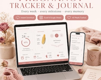 Second Pregnancy Tracker Journal | Baby Number Two Planner (Excel, Google Sheets)