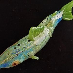 Glass Trout Pipe | Color Changing | Unique Glass Art | Quick Shipping