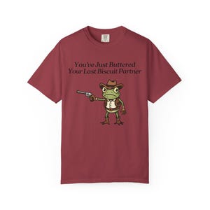 Camiseta de rana vaquera Comfort Colors®, camiseta "Acabas de untarle mantequilla a tu última galleta", meme divertido del oeste imagen 14