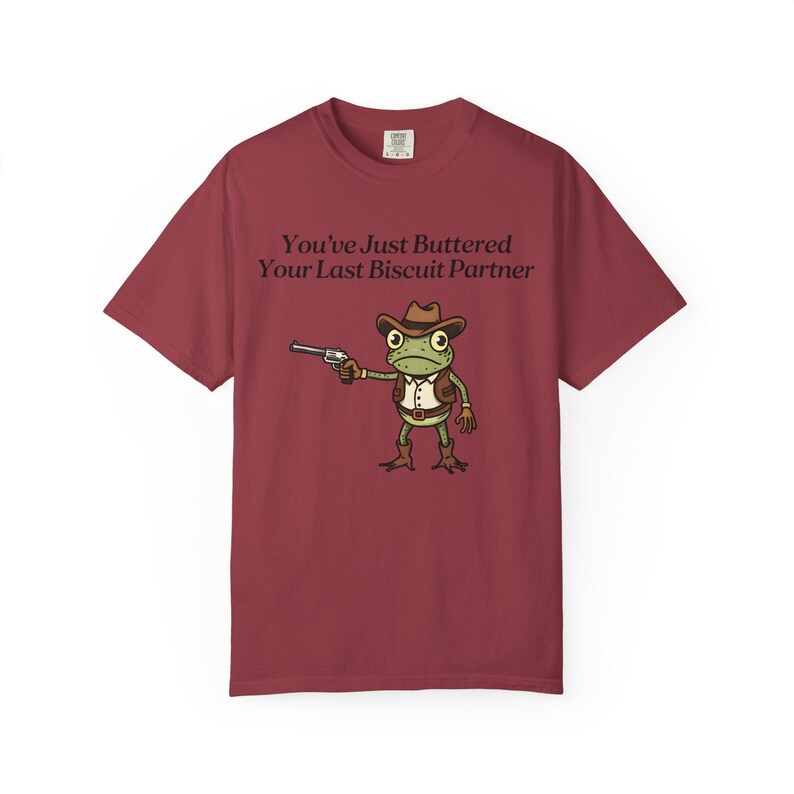 Camiseta de rana vaquera Comfort Colors®, camiseta "Acabas de untarle mantequilla a tu última galleta", meme divertido del oeste imagen 14
