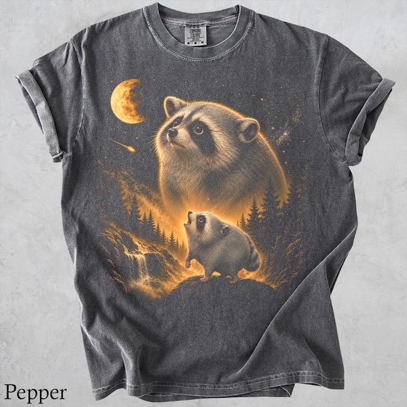 Jimothy Raccoon Shirt, Howling Raccoon Graphic Tee, Moonlit Trash Panda Shirt, Funny Raccoon Lover Gift, Comfort Colors Tee