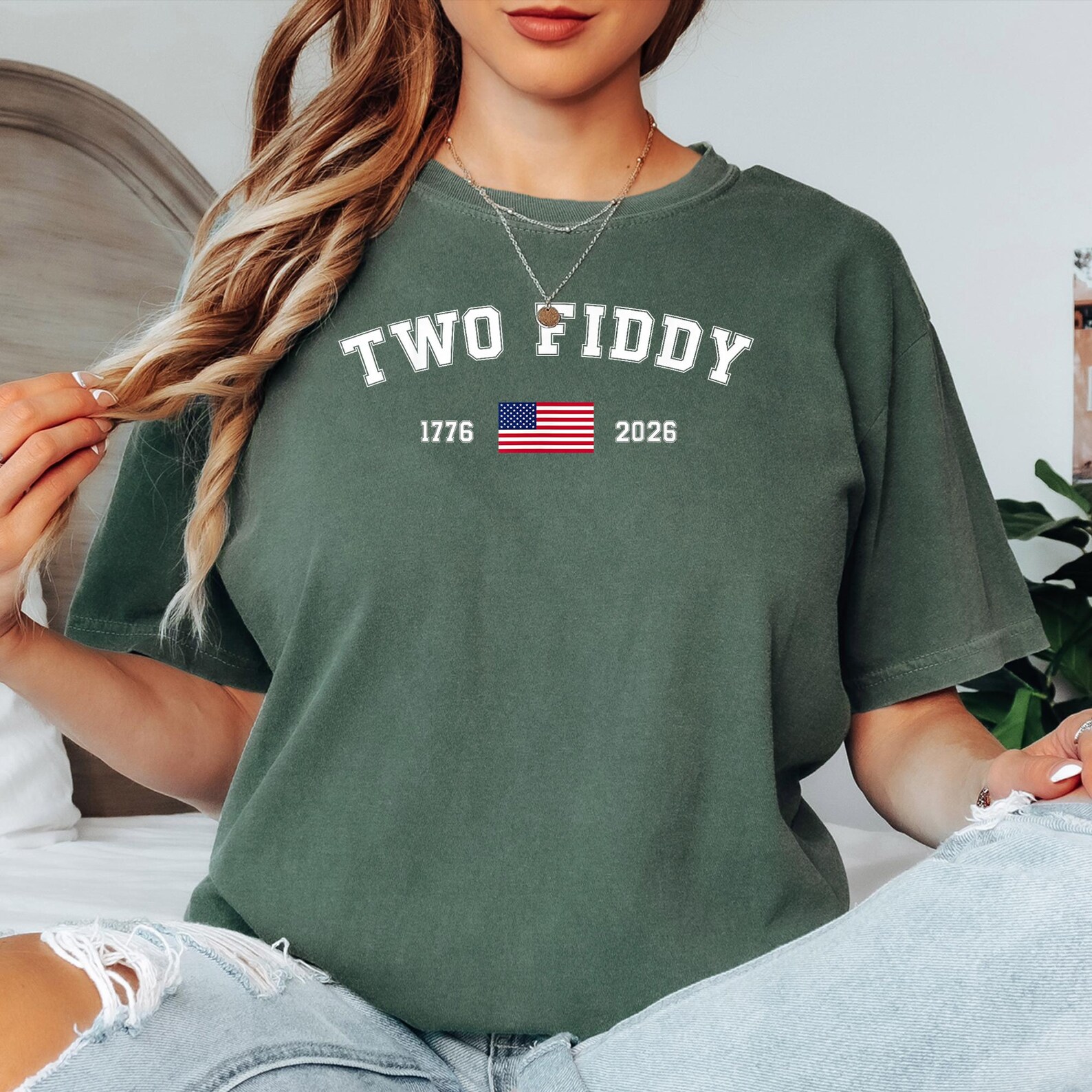 Two Fiddy 4th of July Two Fiddy Shirt, 1776 2026 Patriotic Tee, American Flag ...